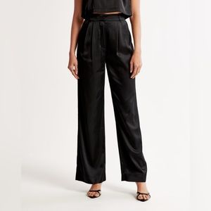 A&F Sloane Tailored Satin Trousers Pant NWT
